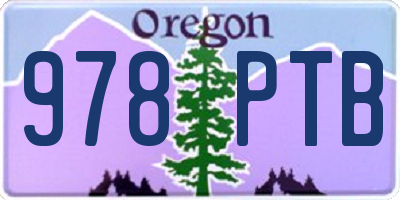 OR license plate 978PTB