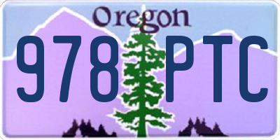 OR license plate 978PTC