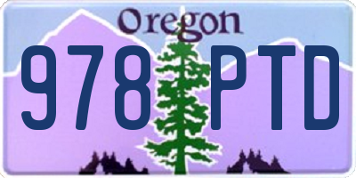OR license plate 978PTD