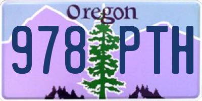 OR license plate 978PTH