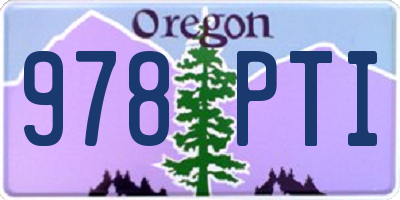 OR license plate 978PTI