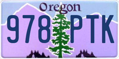 OR license plate 978PTK