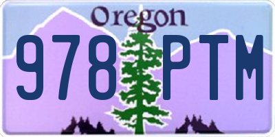 OR license plate 978PTM