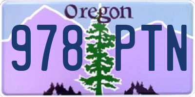 OR license plate 978PTN
