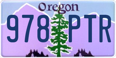 OR license plate 978PTR