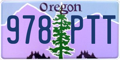 OR license plate 978PTT