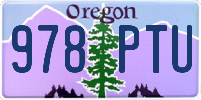 OR license plate 978PTU