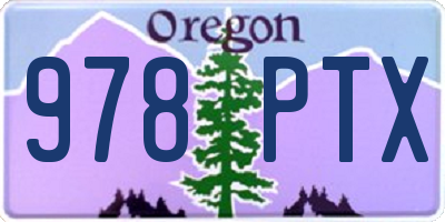 OR license plate 978PTX