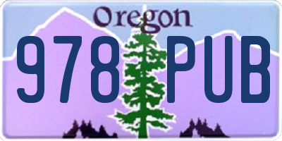 OR license plate 978PUB