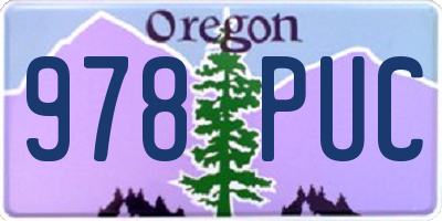 OR license plate 978PUC