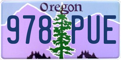 OR license plate 978PUE