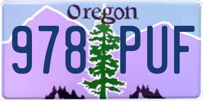 OR license plate 978PUF