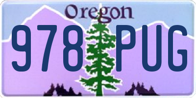 OR license plate 978PUG
