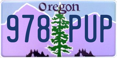 OR license plate 978PUP
