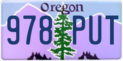 OR license plate 978PUT