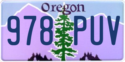 OR license plate 978PUV