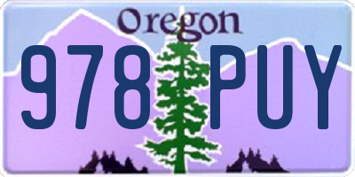 OR license plate 978PUY