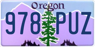OR license plate 978PUZ