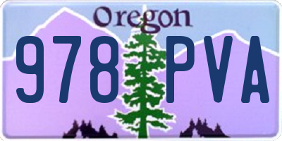 OR license plate 978PVA