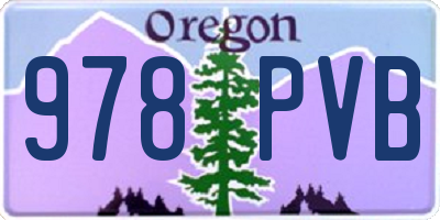OR license plate 978PVB