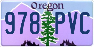 OR license plate 978PVC