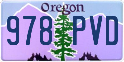 OR license plate 978PVD