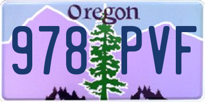 OR license plate 978PVF