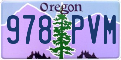 OR license plate 978PVM