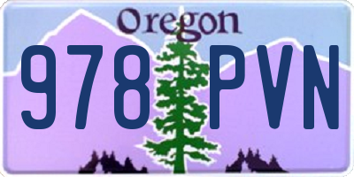 OR license plate 978PVN