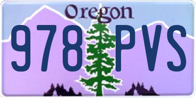 OR license plate 978PVS