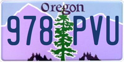 OR license plate 978PVU