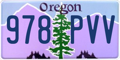 OR license plate 978PVV
