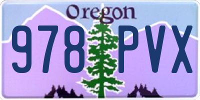 OR license plate 978PVX