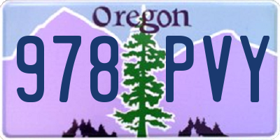 OR license plate 978PVY