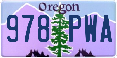 OR license plate 978PWA