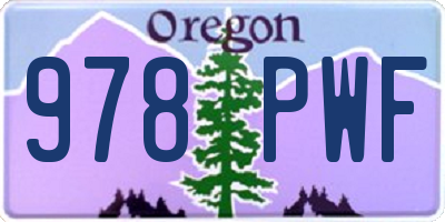 OR license plate 978PWF