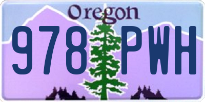 OR license plate 978PWH
