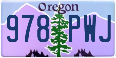 OR license plate 978PWJ