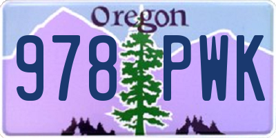 OR license plate 978PWK