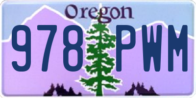 OR license plate 978PWM