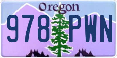 OR license plate 978PWN