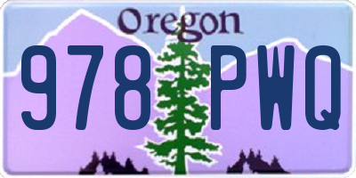 OR license plate 978PWQ
