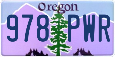 OR license plate 978PWR