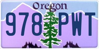 OR license plate 978PWT