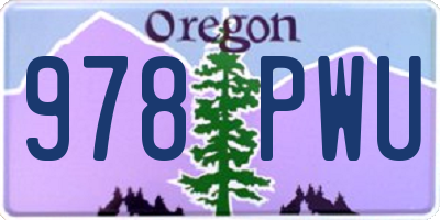 OR license plate 978PWU