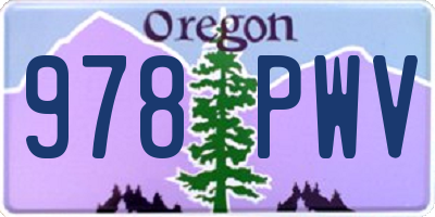 OR license plate 978PWV