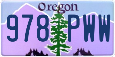 OR license plate 978PWW