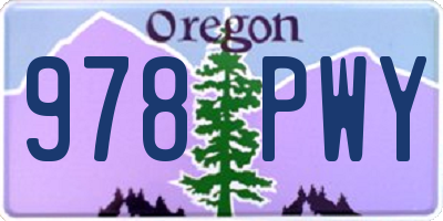 OR license plate 978PWY