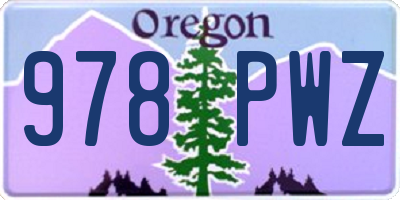 OR license plate 978PWZ