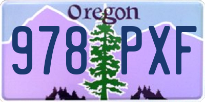 OR license plate 978PXF
